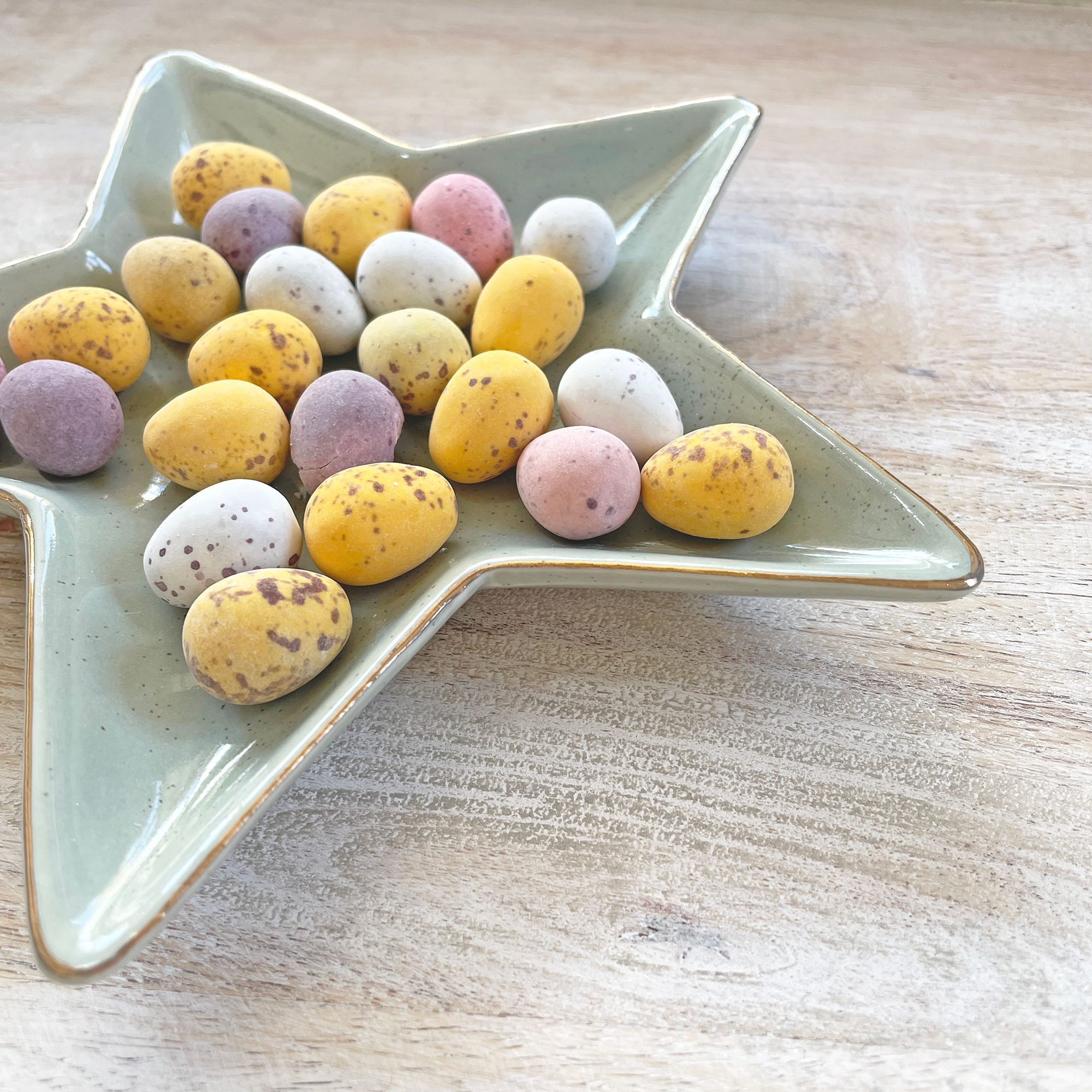 Easter speckled star dish (optional clay tag)