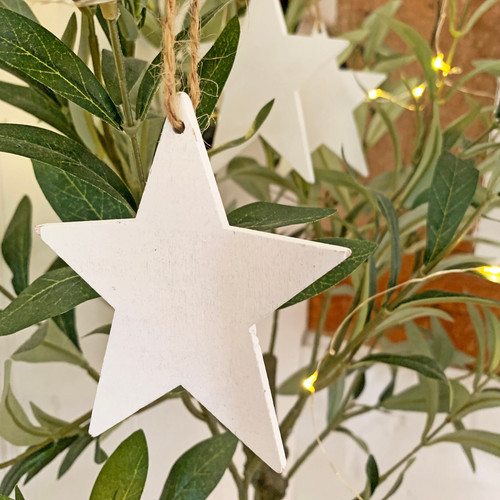 White Christmas Tree Star Decorations Cow Parsley Living