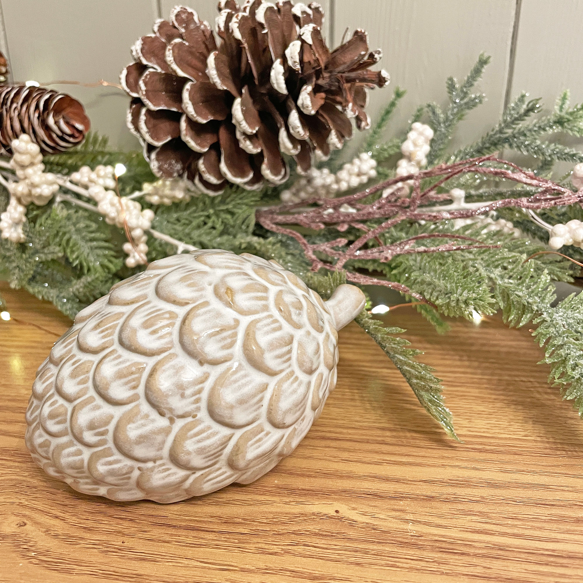 Ceramic pinecone - neutral home accessory
