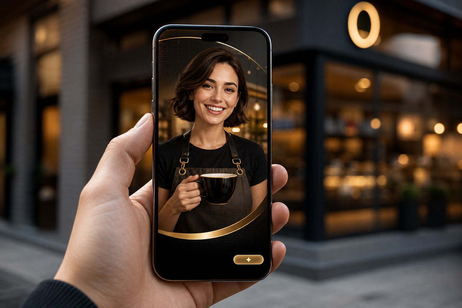 AI-generated advertisement for a small business showing synthetic performer disclosure