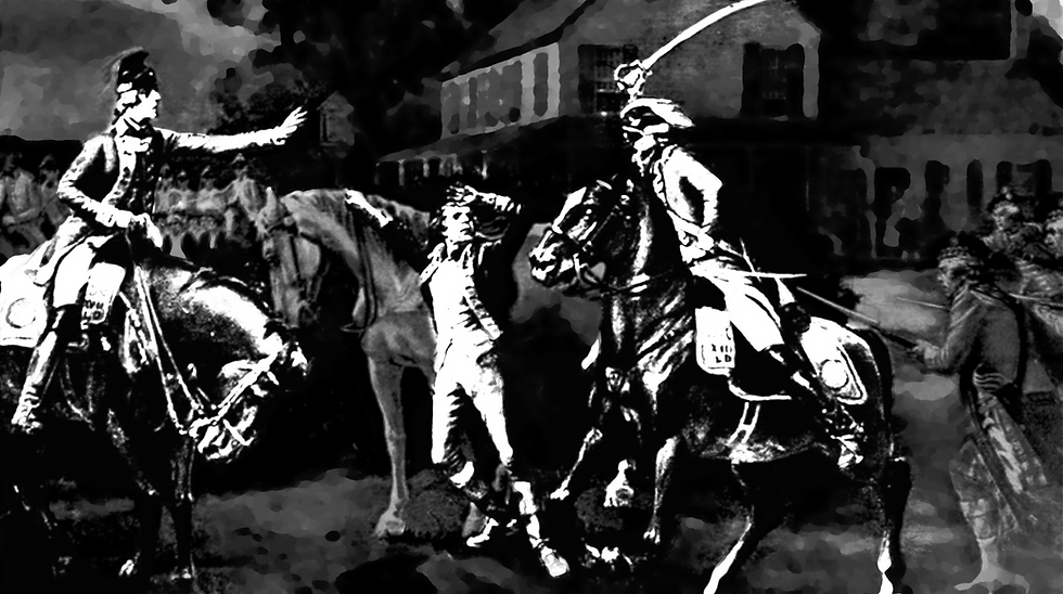 17th Dragoon attacks General Nathaniel Woodhull, 1776