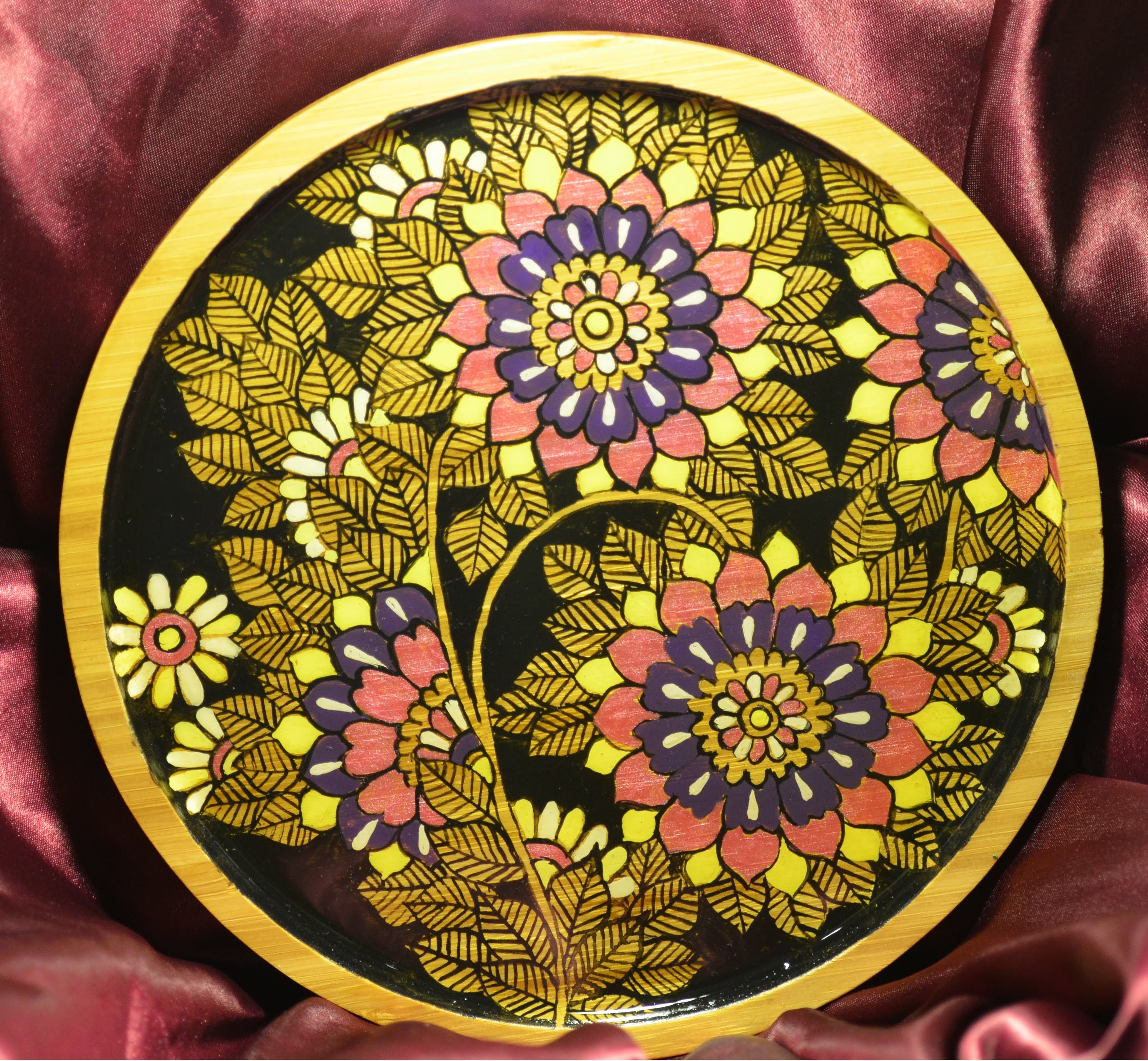 Serving Tray Premium (Round Small)-Bamboo Wood