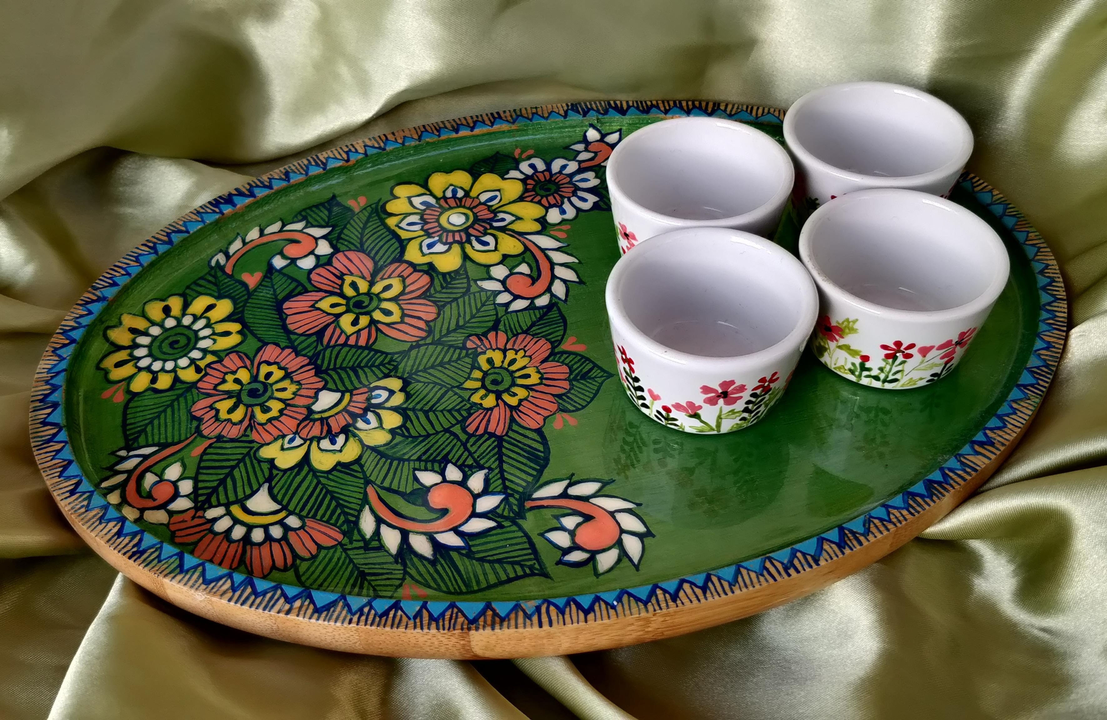 Serving Tray Premium (Oval)-Bamboo Wood