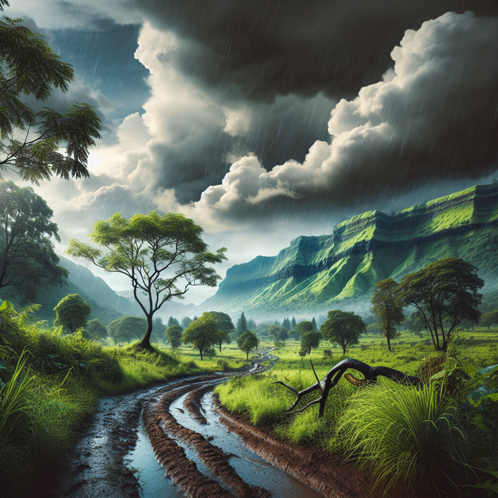 Misty forest trail