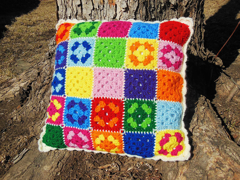 Colorful Granny Pillow