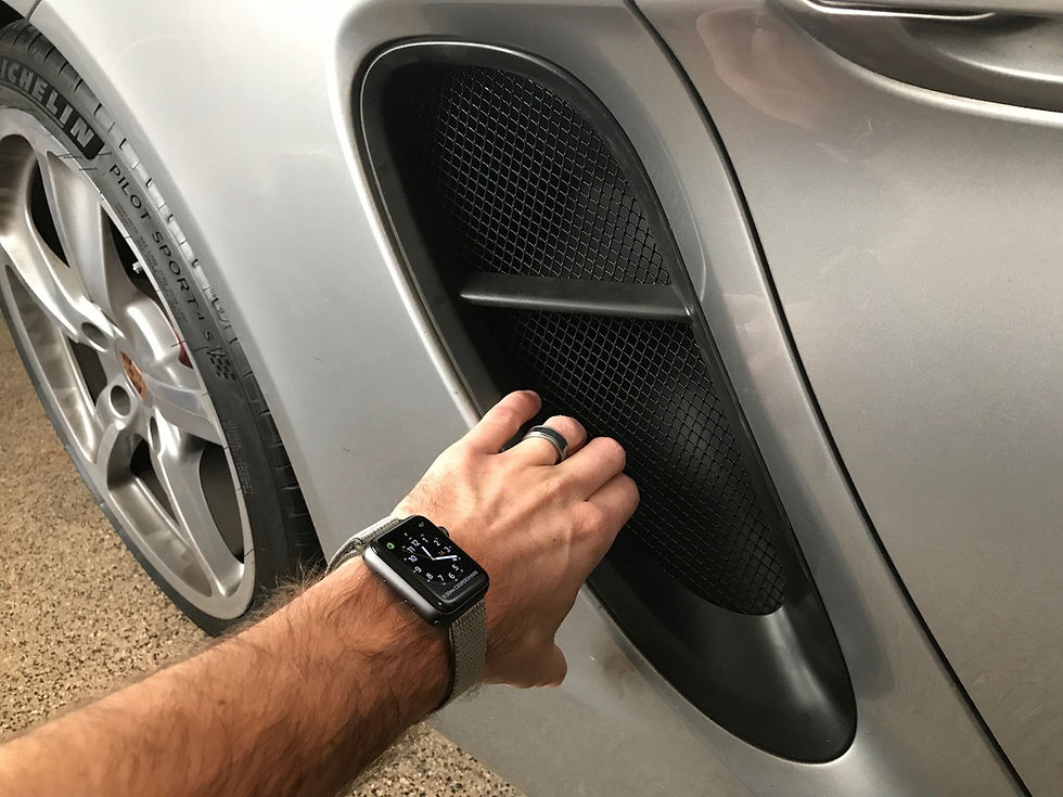 Thumbnail: Porsche 981 Cayman Front Radiator grill screens installation part 1