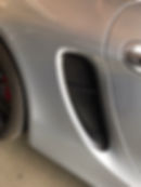 Thumbnail: Porsche 981 Cayman and Boxster Side Intake grill screens on a silver car