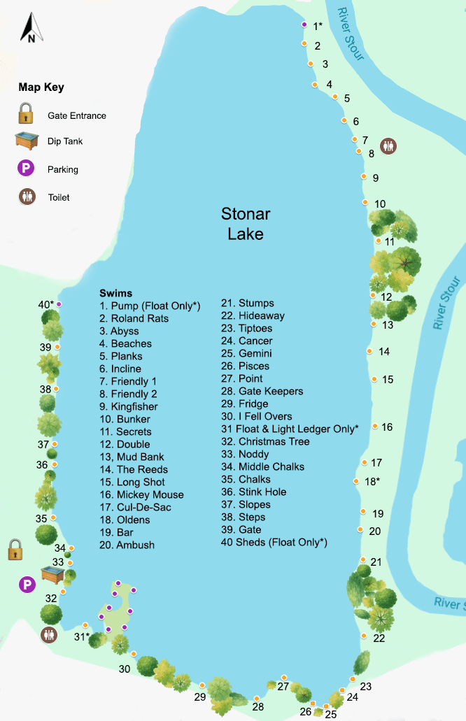map of Stonar lake