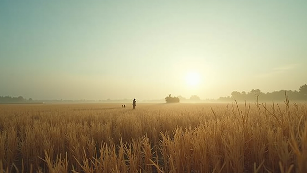 Wide angle view of a serene rural landscape