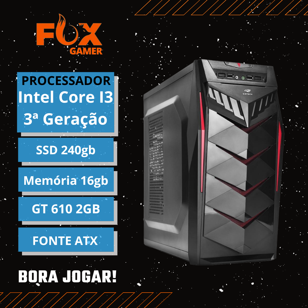 PC Gamer Intel Core I3 2ªg/ 16gb/ SSD 240/ GT 610 2gb