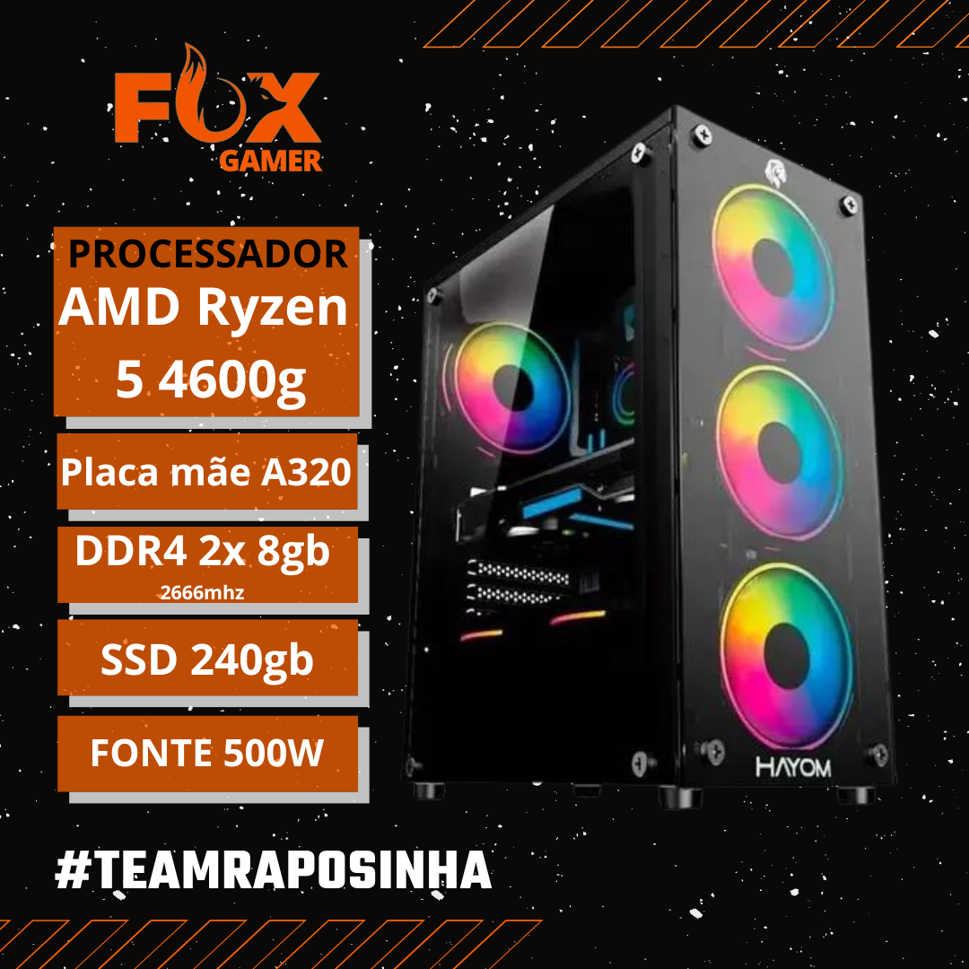 PC Ryzen 5 4600g/ 16gb/ 240gb/ 500w