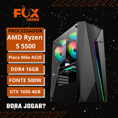 PC Ryzen 5 5500/ 16gb/ 480gb/GTX 1650 4gb | Fox Gamer Info