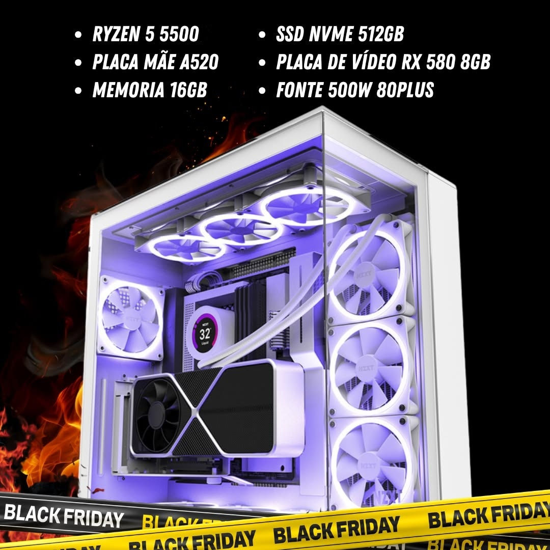 PROMO - Ryzen 5 5500/ RX580/ 16GB/ NVME 512