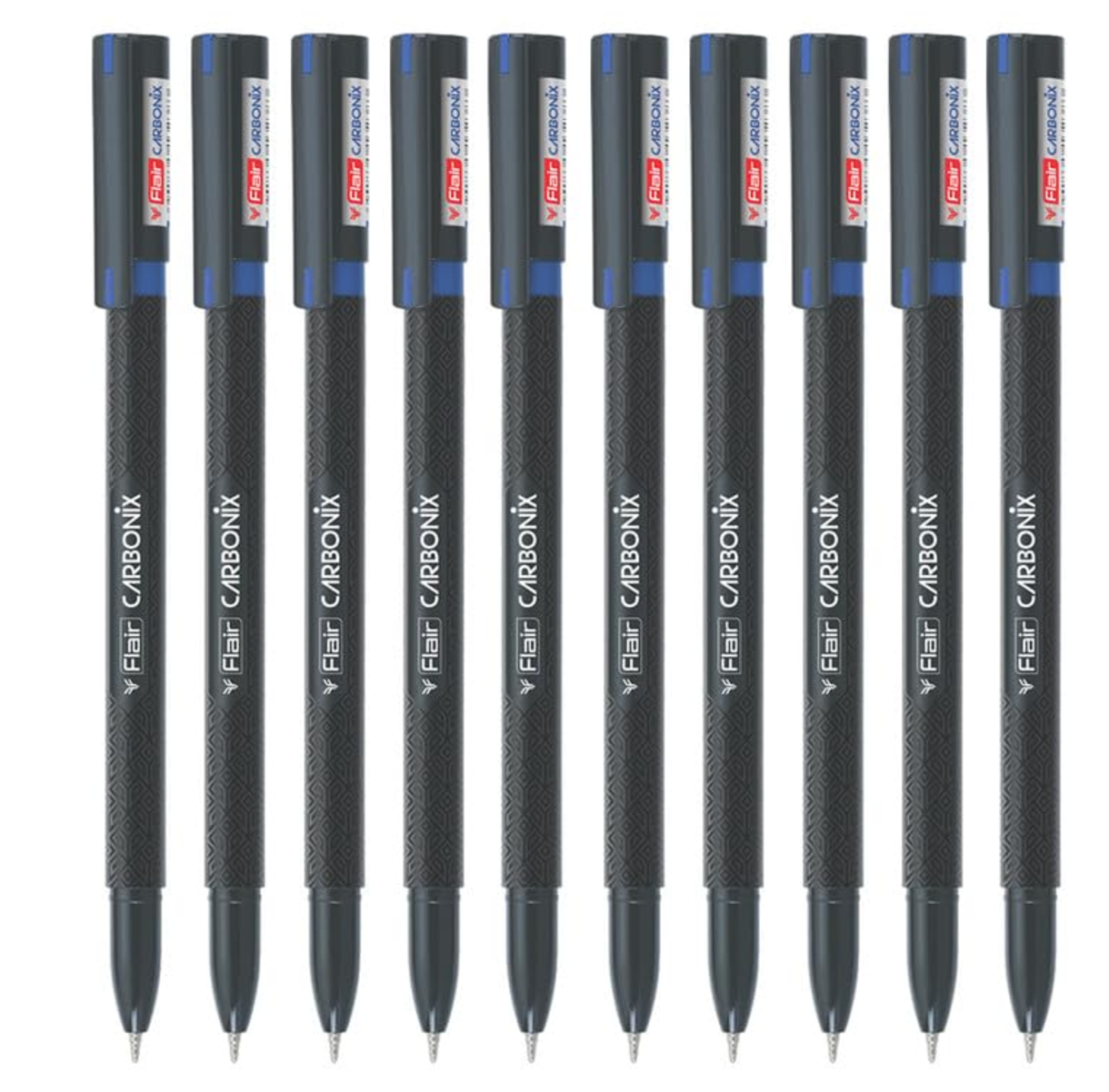 FLAIR Carbonix Blue Ball Pen | Medium Nib | Comfortable Grip for Smooth Writing