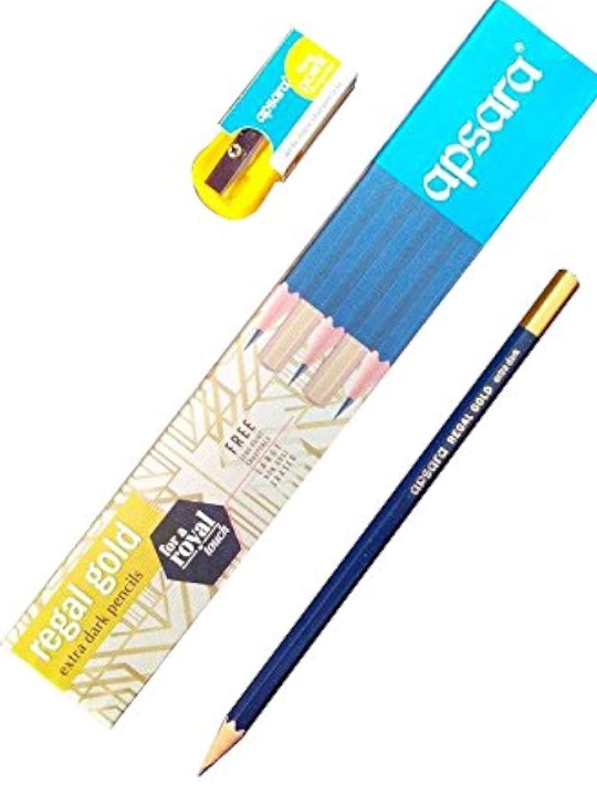 Apsara Regal Gold Extra Dark Pencil - Pack of 10
