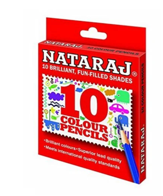 Nataraj Half Size Colour Pencil - 10 Shades
