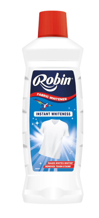 Robin 500ml Fabric Whitener Bleach | Makes Whites Whiter | Removes Tough Stains