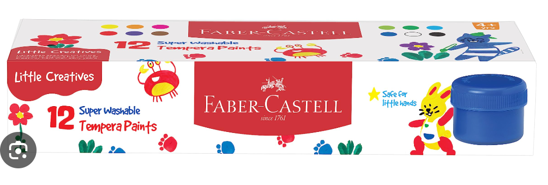 Faber-Castell Tempera Paint Set - Pack of 12 (Assorted)