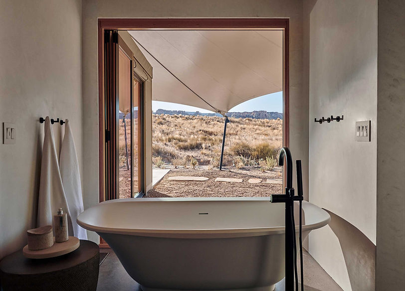 AMAN Giri view of the desert from the bathroom window