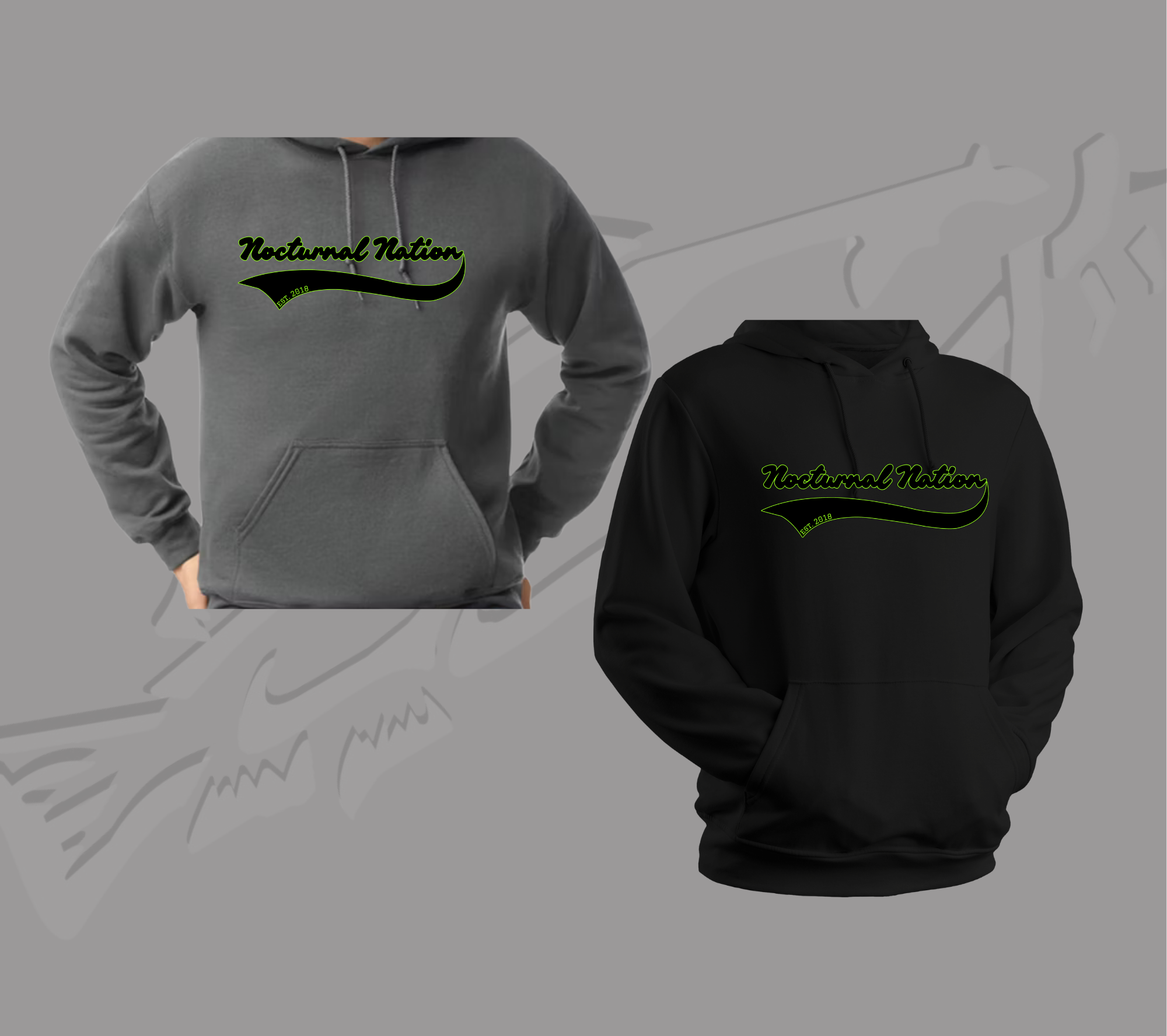 RETRO VARSITY STYLE NOCTURNAL NATION HOODIE