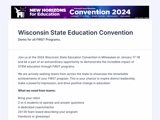 Invitation to Demo at the Largest Annual Gathering of Edu Leaders in Wisconsin