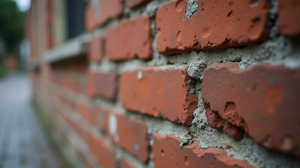 Briques de façade abîmées par les variations saisonnières,