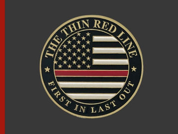 Challenge coin featuring a USA flag design with a bold thin red line.