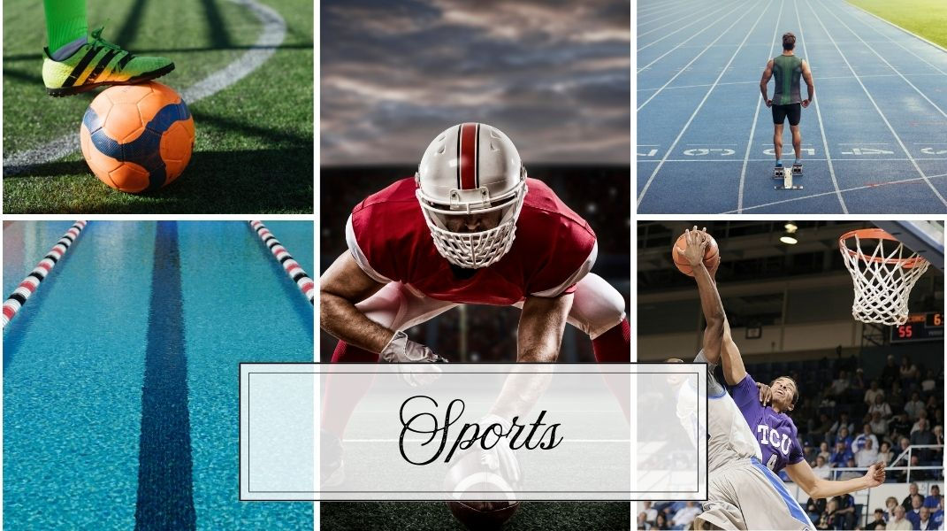 A collage of vibrant images of sports and events in Virginia.