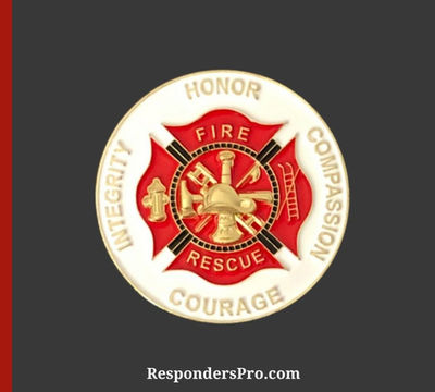 Weatherford Fire Department challenge coin featuring gold text and insignia with a bold red Maltese cross.