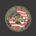 Haynes Knob Fire Department challenge coin, round with a Maltese cross, fire axes, on USA flag background.