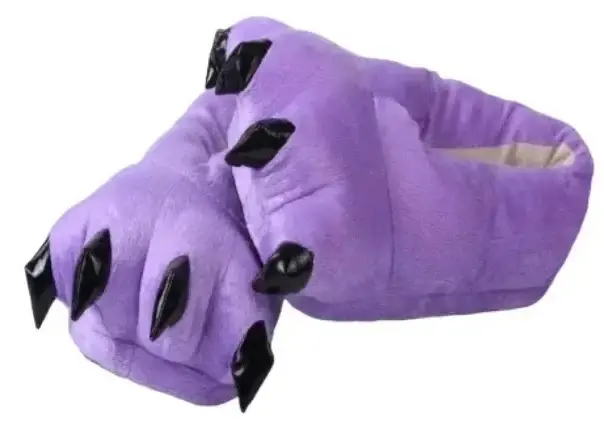 Thumbnail: Winter Soft Warm Monster Dinosaur Paw Funny Slippers for Men Women Kids