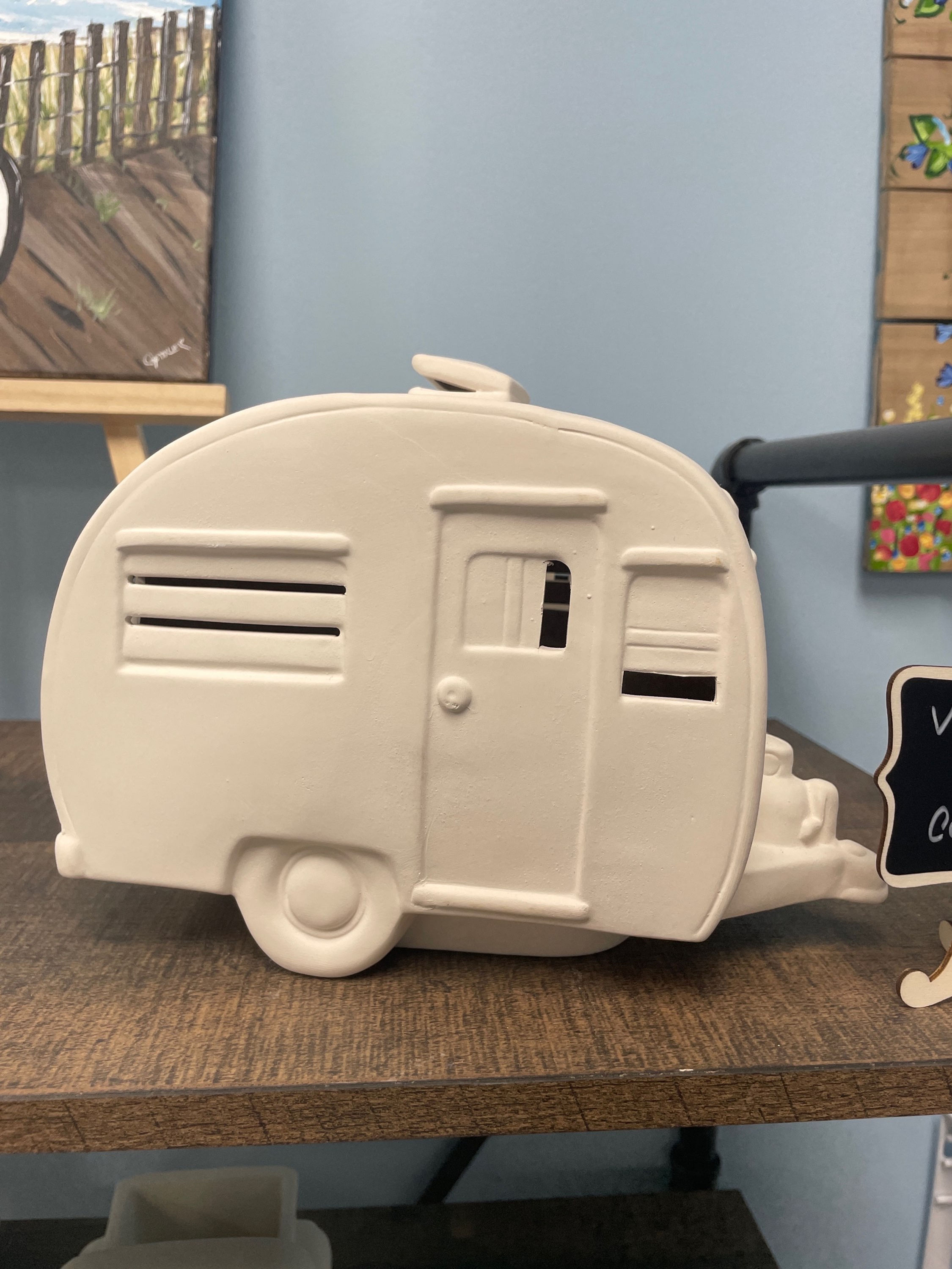 Bisque Ceramic vintage camper