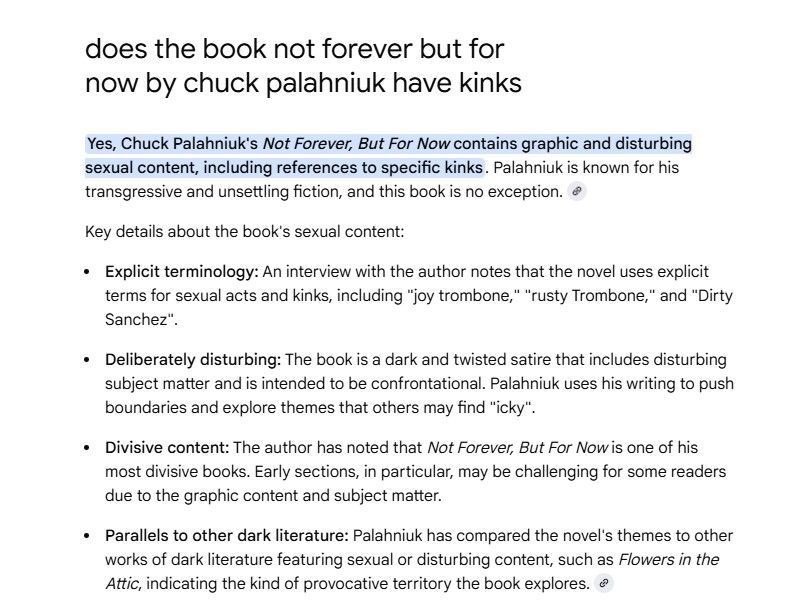 Thumbnail: Not Forever but For Now by Chuck Palahniuk