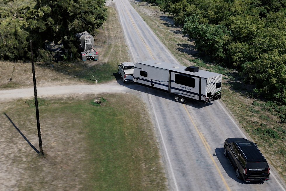 Rural intersection with vehicles and foliage.png
