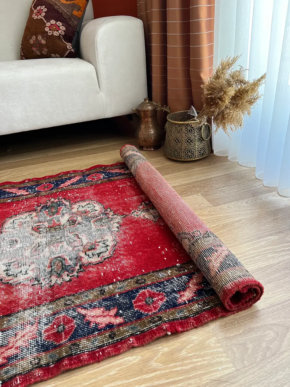 Thumbnail: 2x11 Antique Runner Rug,Vintage Runner, Hallway Rugs Red