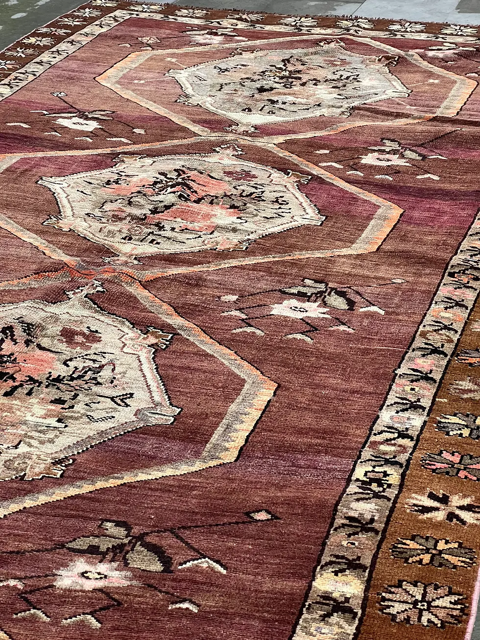 Thumbnail: 5x11 Oversize Vintage Turkish Rug Carpet,Oushak Large Carpet