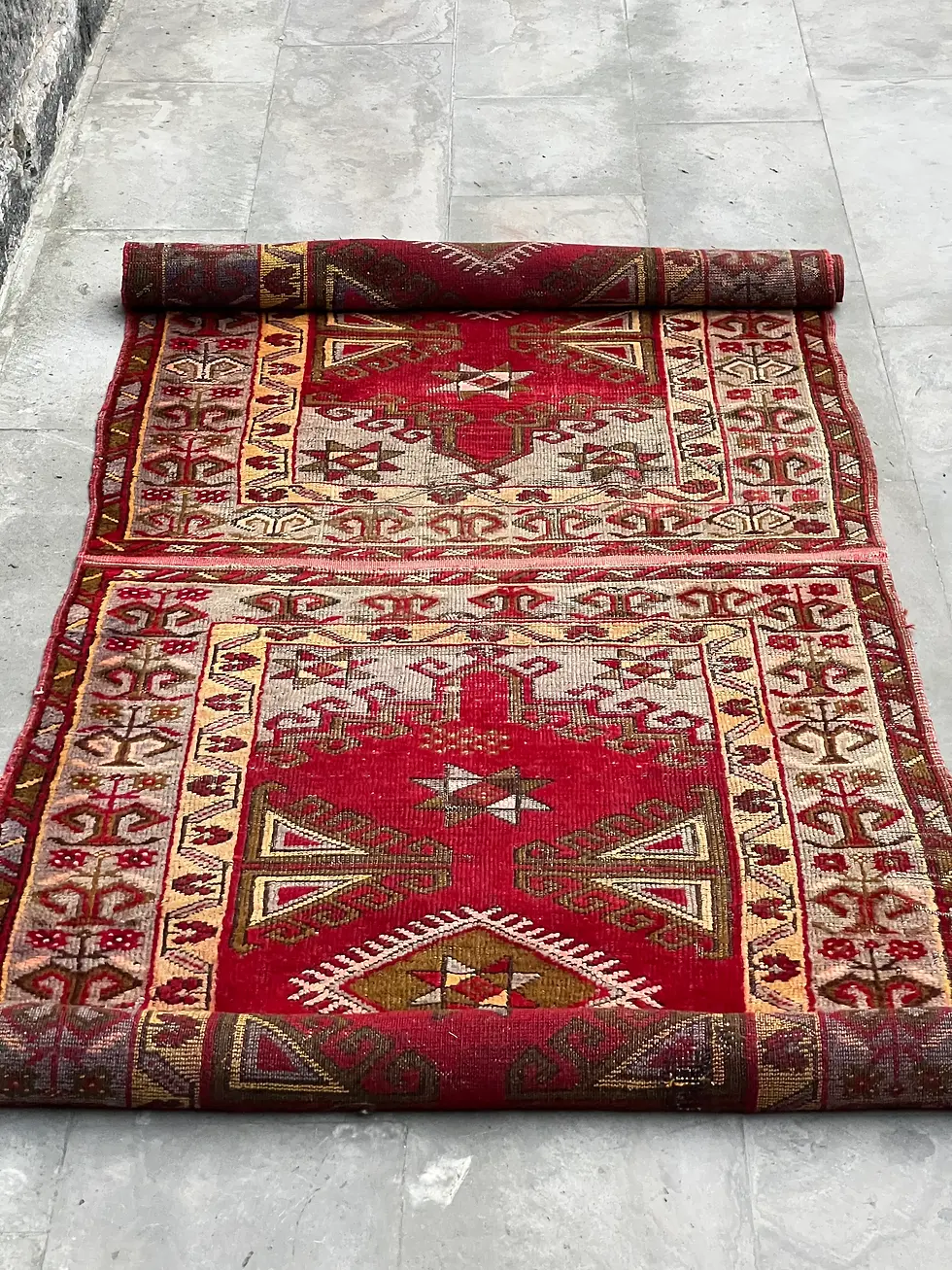 Thumbnail: 3x10 Oriental Red Rug Carpet,Outdoor Vintage Turkish Runner,Oushak Large Carpet