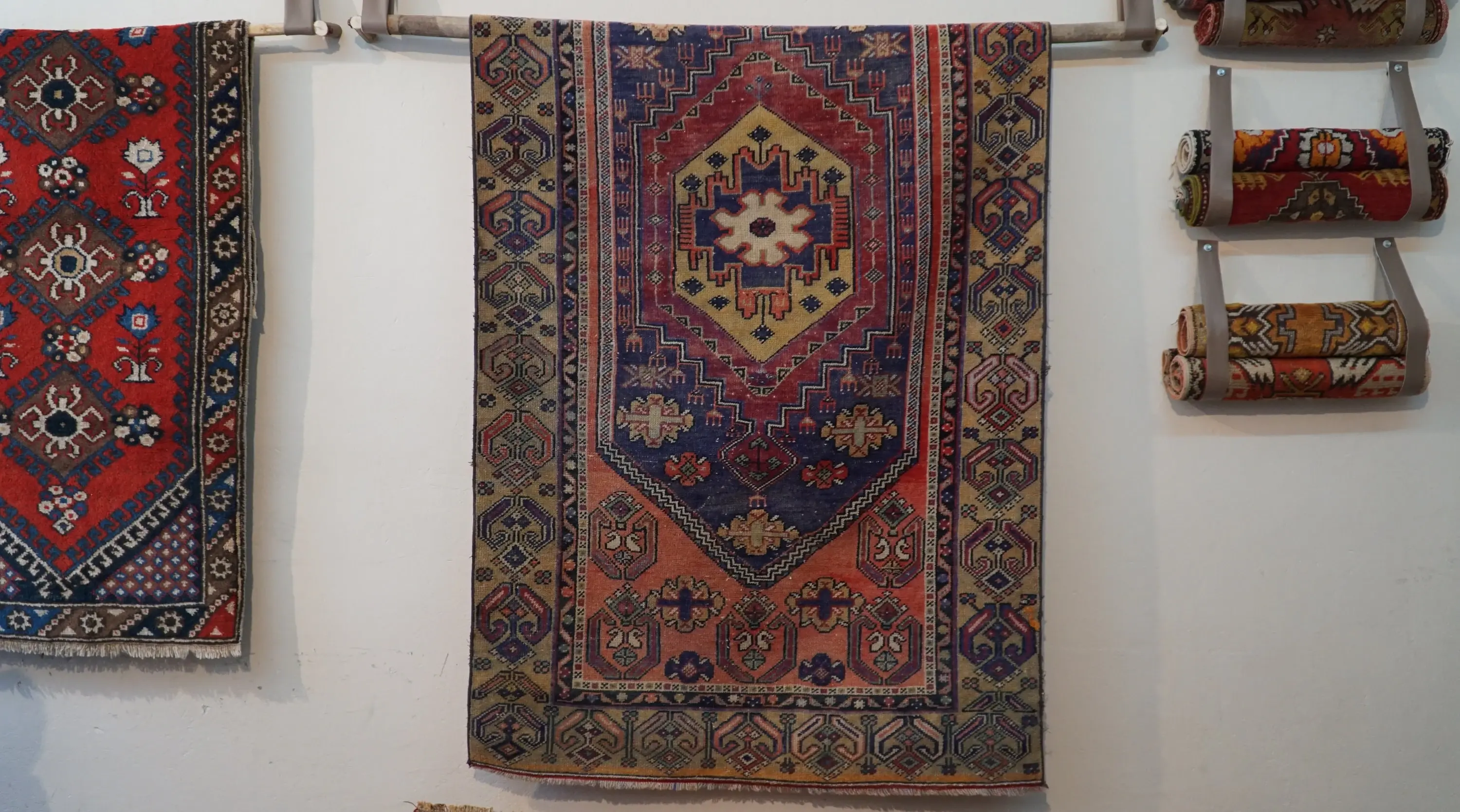 3x7 Multi-Colour vintage Rug, Ottoman Style Handmade Wool Rug