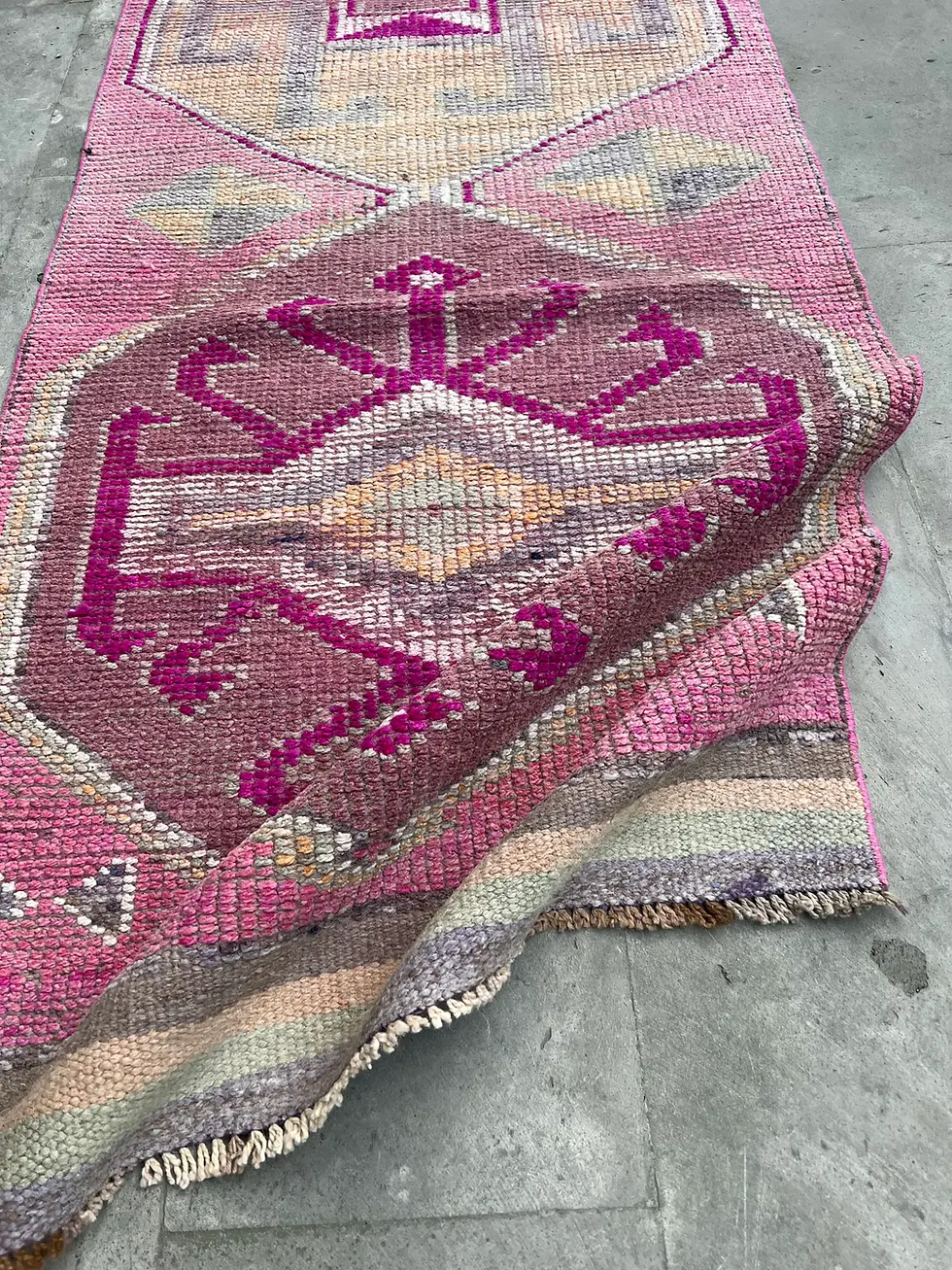 Thumbnail: 2x10 Entyrway Runner Rug, Pink Vintage Runner Rug for Hallway, Oushak Runner Rug