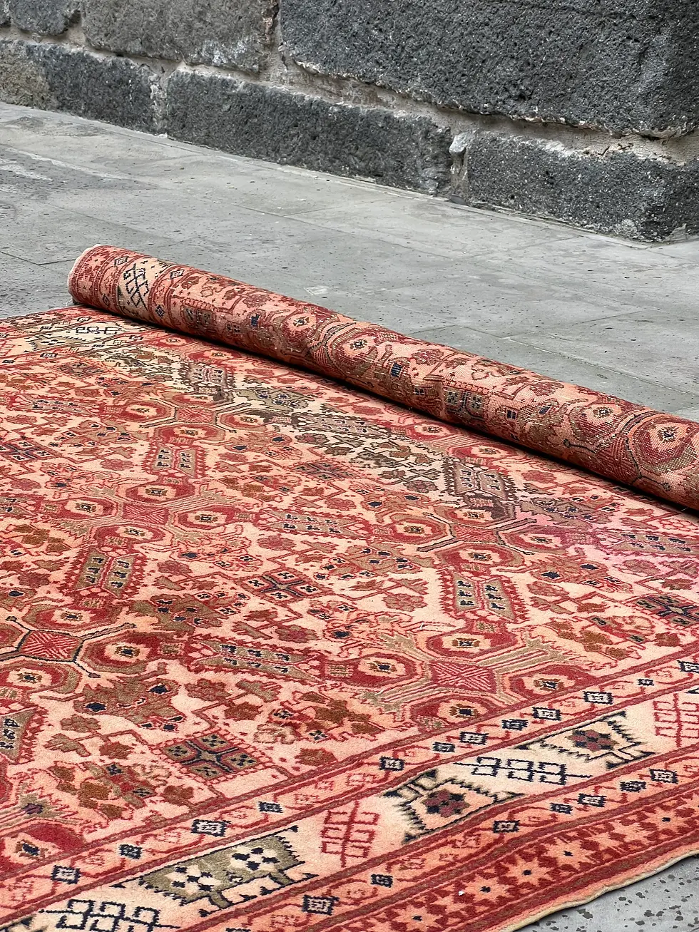 Thumbnail: 6x9 Red Oversize Oriental Rug,Oushak Wool Rug 6x9,Oriental Oushak Rug