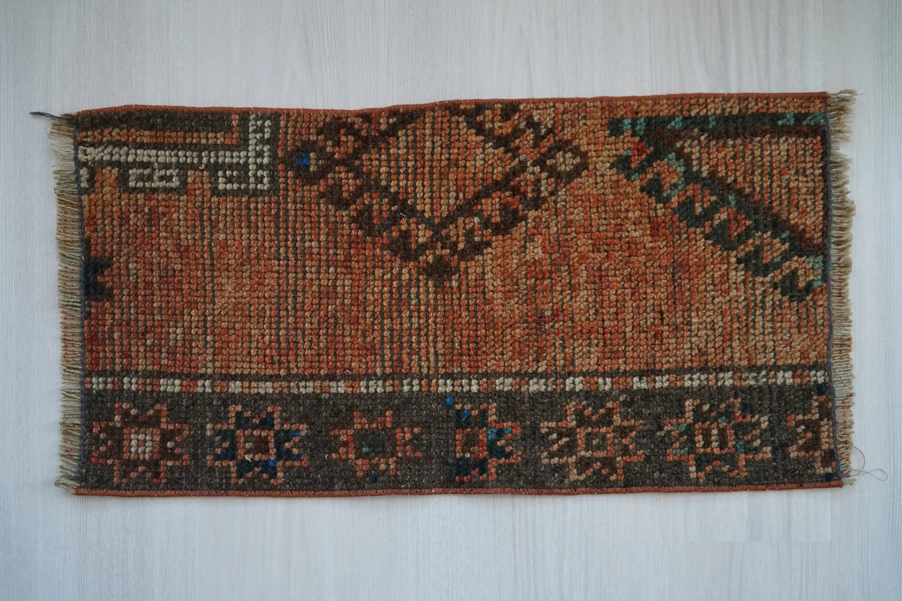 1x2 Small Area Rugs,Vintage Decorative Doormat,Brown Small Area Rugs,Boho Style