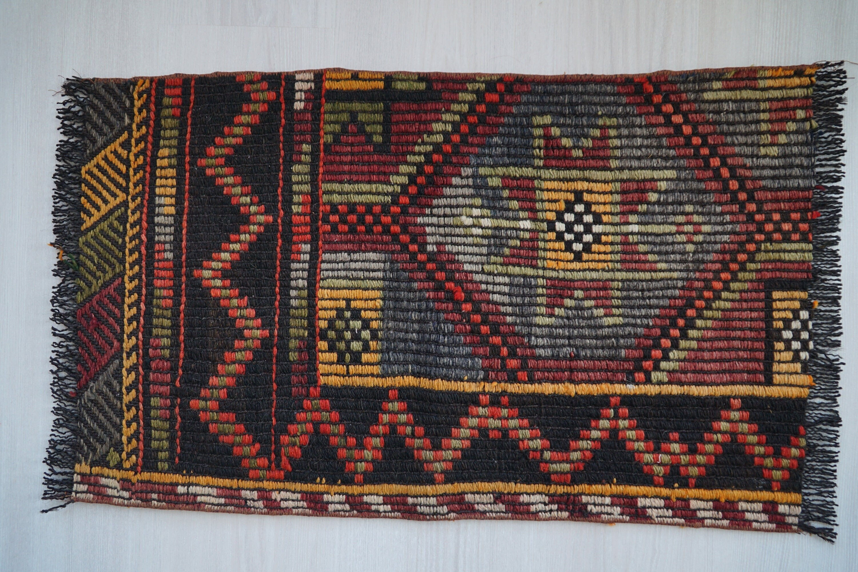 1'7"x2'7" Small Handmade Entry Rug,Doormat Rug,Small Vintage Carpet