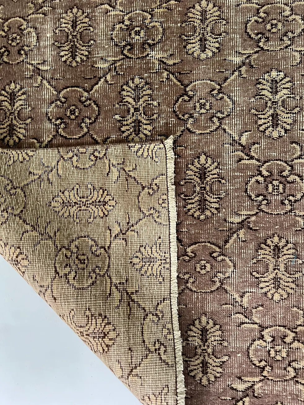 Thumbnail: 3x6 Brown Handmade Antique Area Rug, Floral Pattern Anatolian Rug