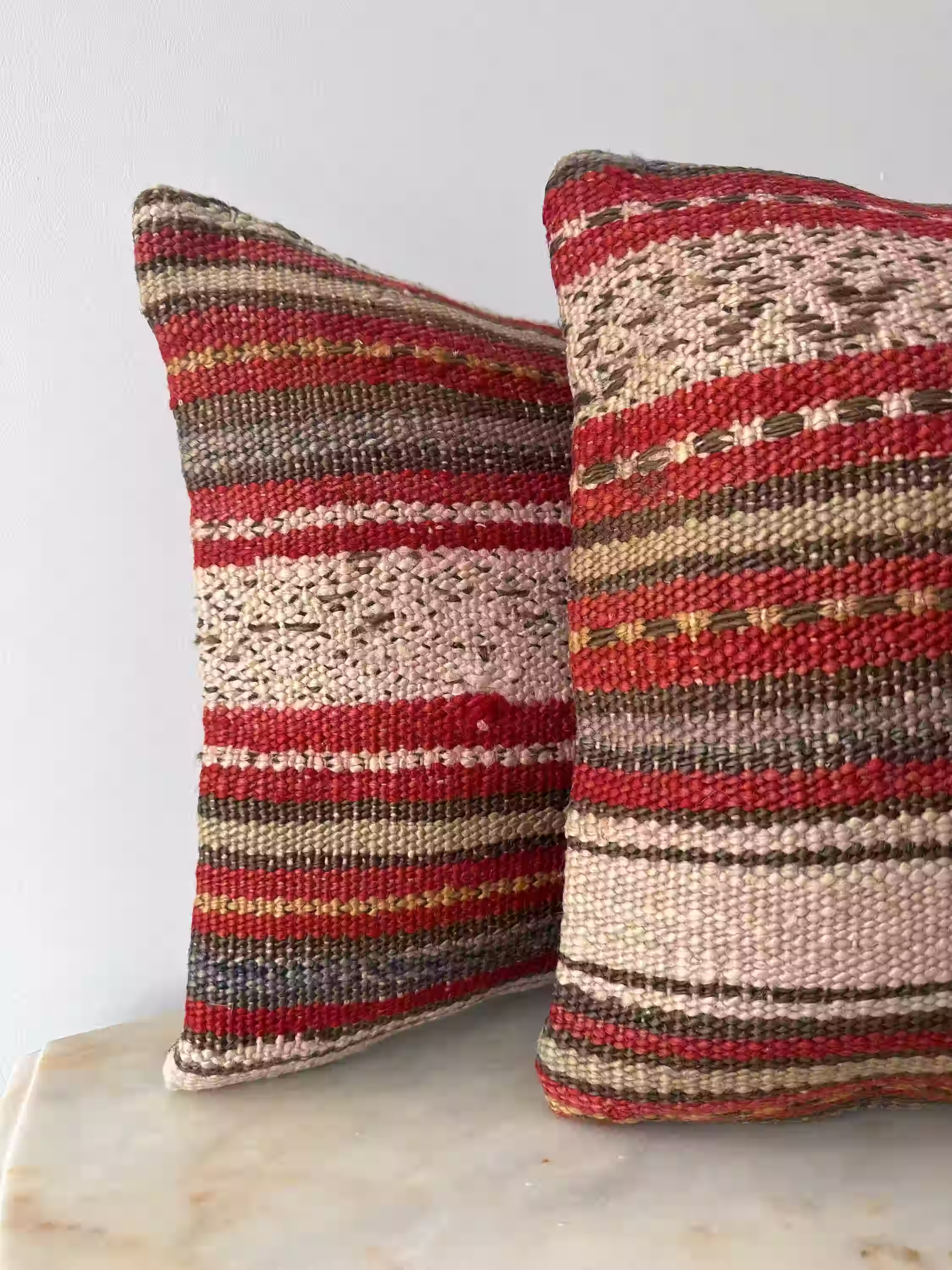 Vintage Handmade Pillow Cover, 16x16 Handwoven Turkish Rug Pillow Case