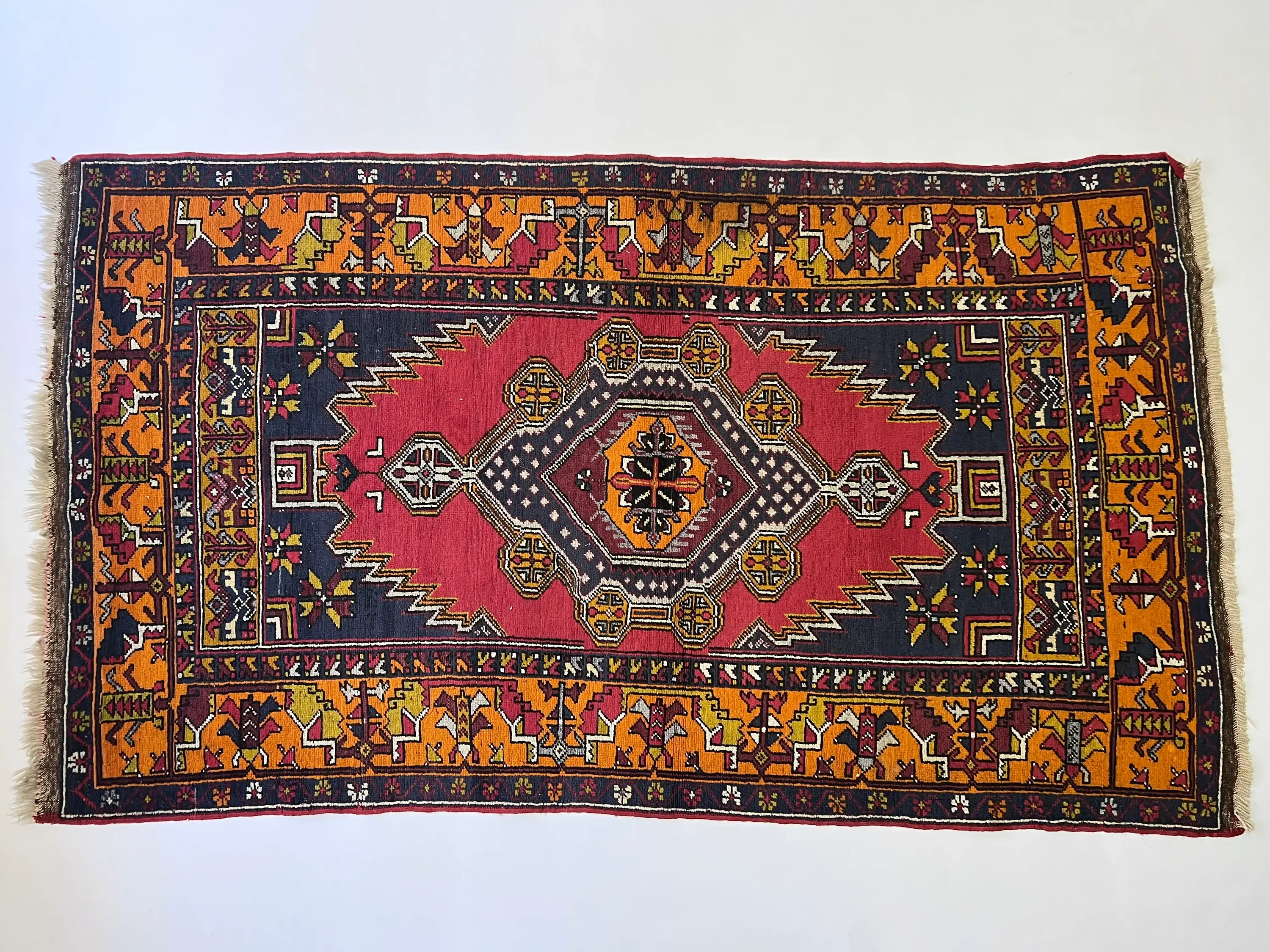 4x7 Colourful Unique Rug,Turkish Small Rug,Small Area Rugs,Decorative Colourful