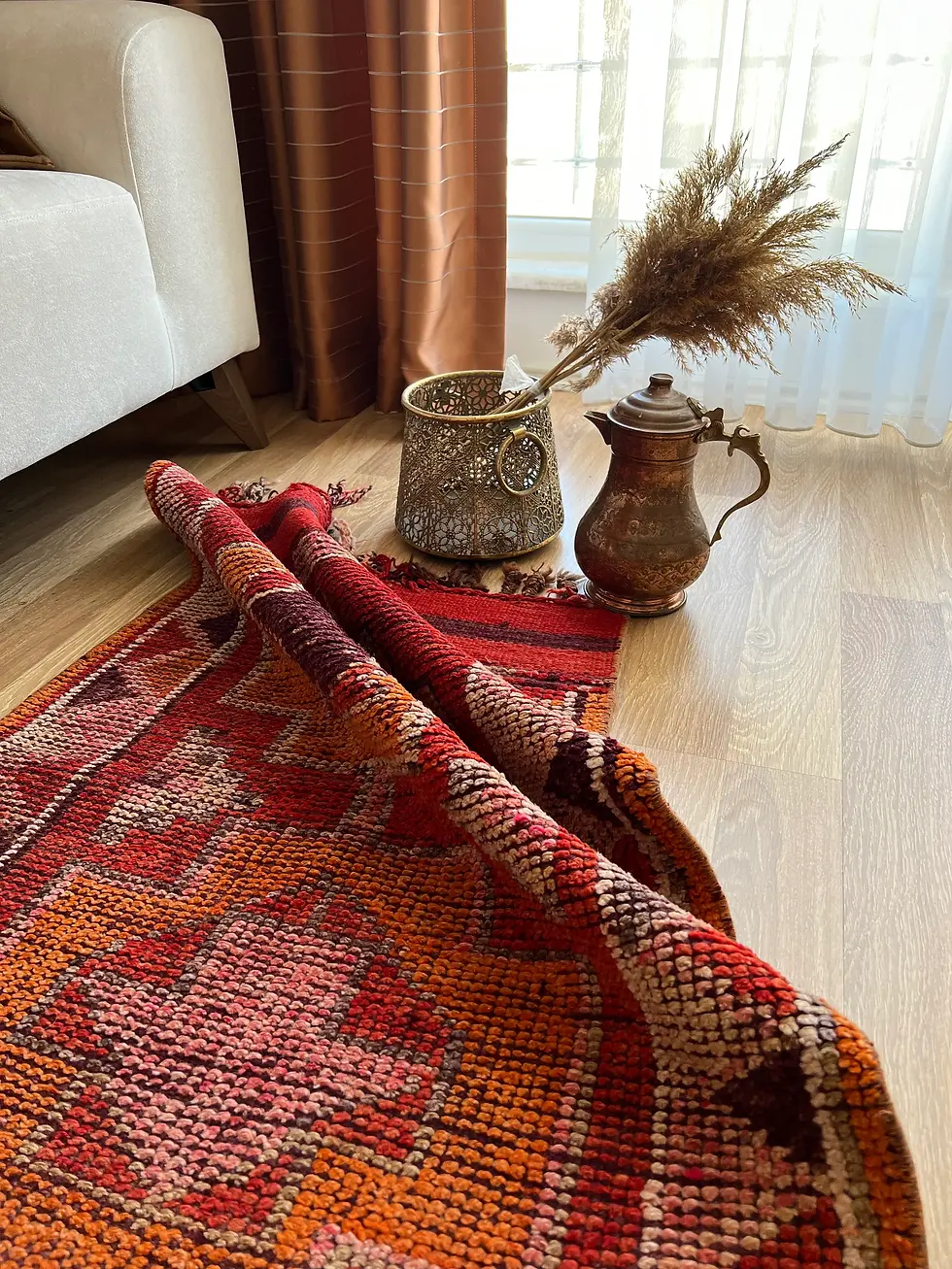 Thumbnail: 2x9 Housewarming Eclectic Style Long Runner Rug,Tasseled Turkish Rare Runner
