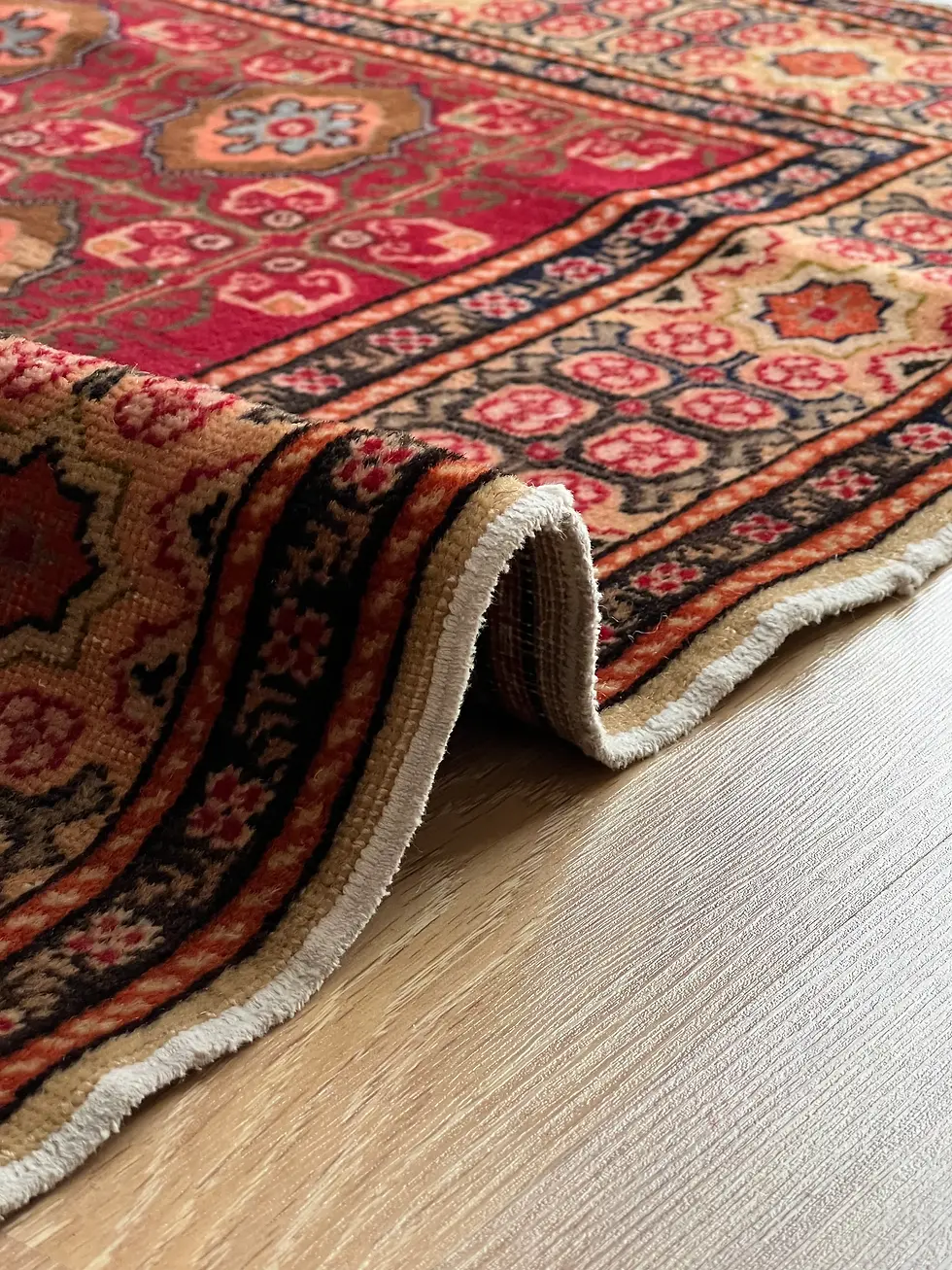 Thumbnail: 2x4 Floral Patterned Oriental Rug, Vintage Turkish Wool Rug, Antique Rug