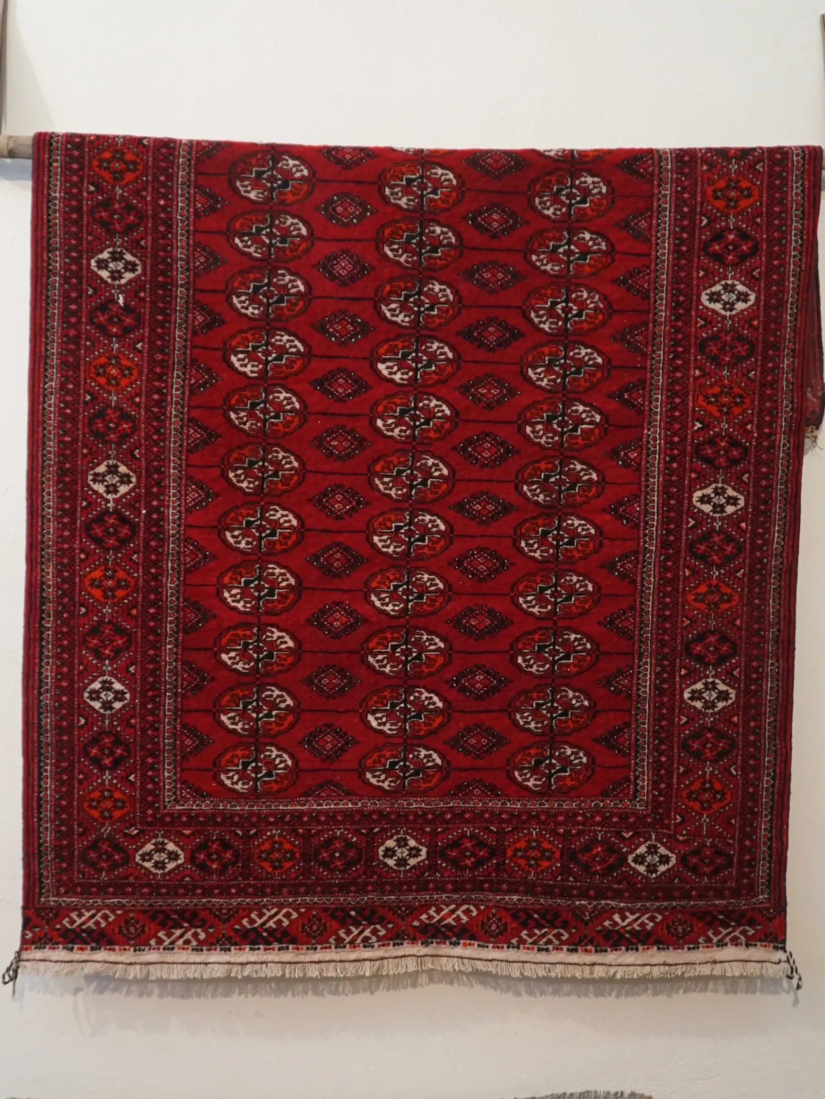 4x6 Vivid Red Color Turkish Rug, Bright Colour Handmade Anatolian Rug