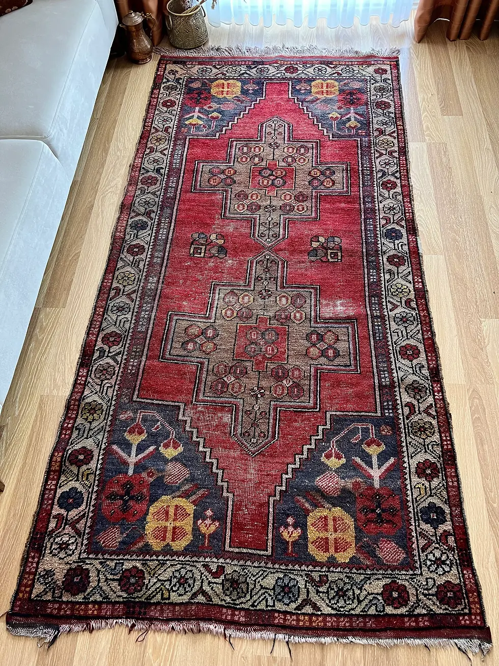 4x8 Handknotted Livingroom Rug,Decorative Area Rug,Red Oversize Rug Kilim