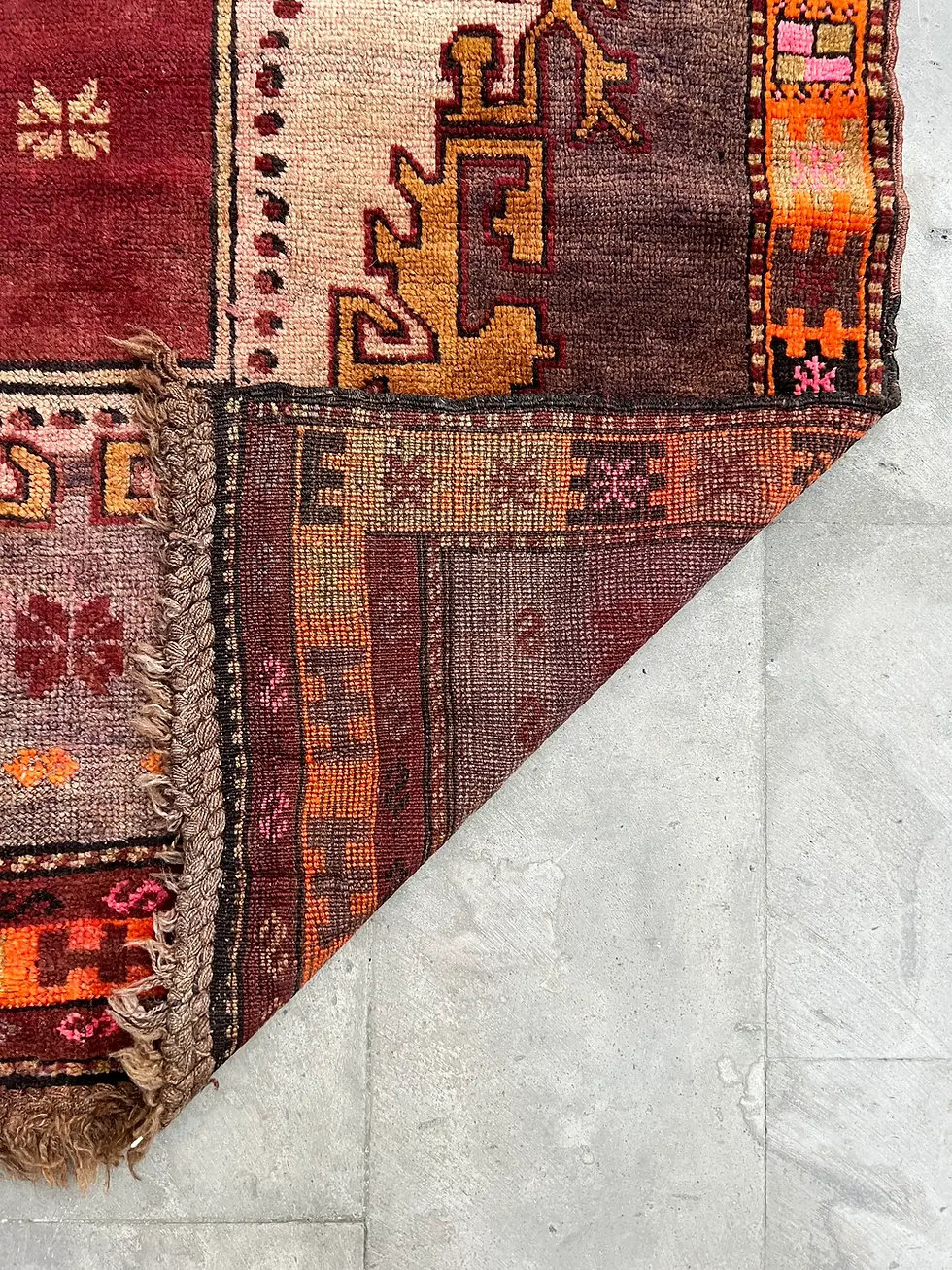 Thumbnail: 4x10 Oriental Antique Wool Runner Rug, Red-Pink Vintage Runner Rug
